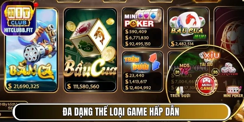 Đa dạng thể loại game hấp dẫn